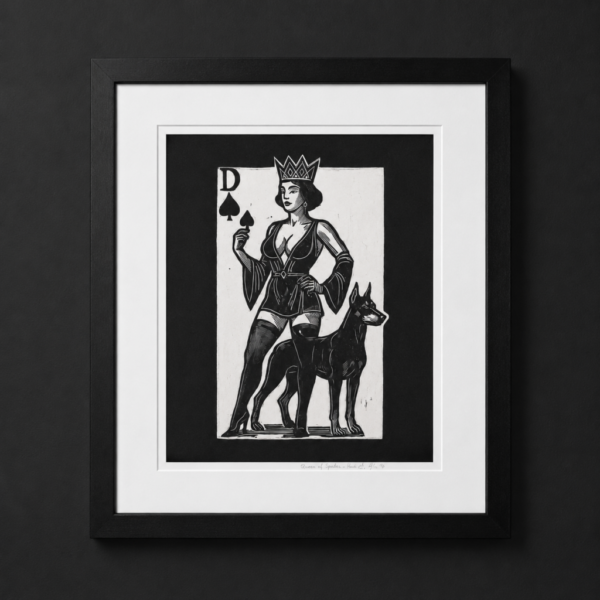 Queen of Spades Queen of Spades, linoryt - Wojciech Mościbrodzki